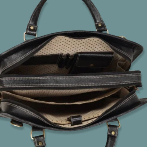 Daksh Genuine Leather Briefcase Laptop Bag Mozri